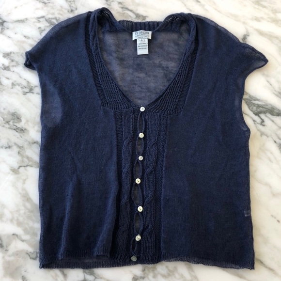 Citron Santa Monica Semi Sheer Button Up Cardigan Sweater - Picture 1 of 6